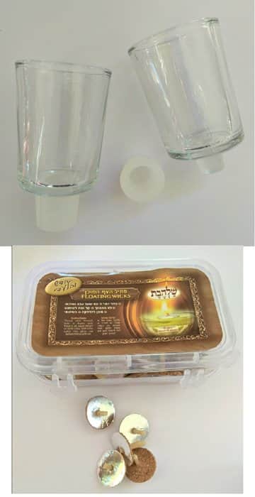 EZ2-2 סט זוג כוסות שמן ופתילות צפות מוכנות